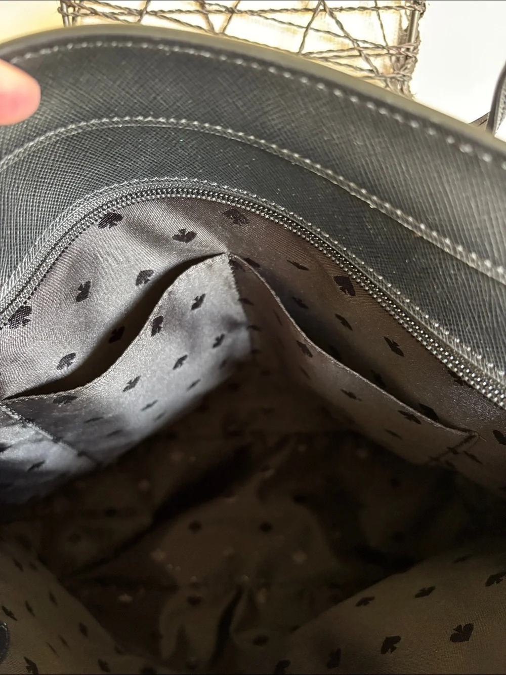 kate spade Black Leather Tote Bag with Bow